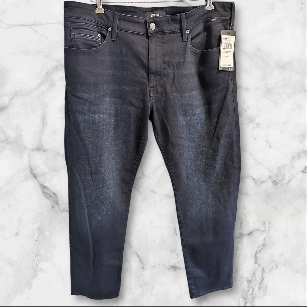Mavi Jeans Mens 38X32 Zach‎ Dark Williamsburg Straight Leg Stretch Denim NEW